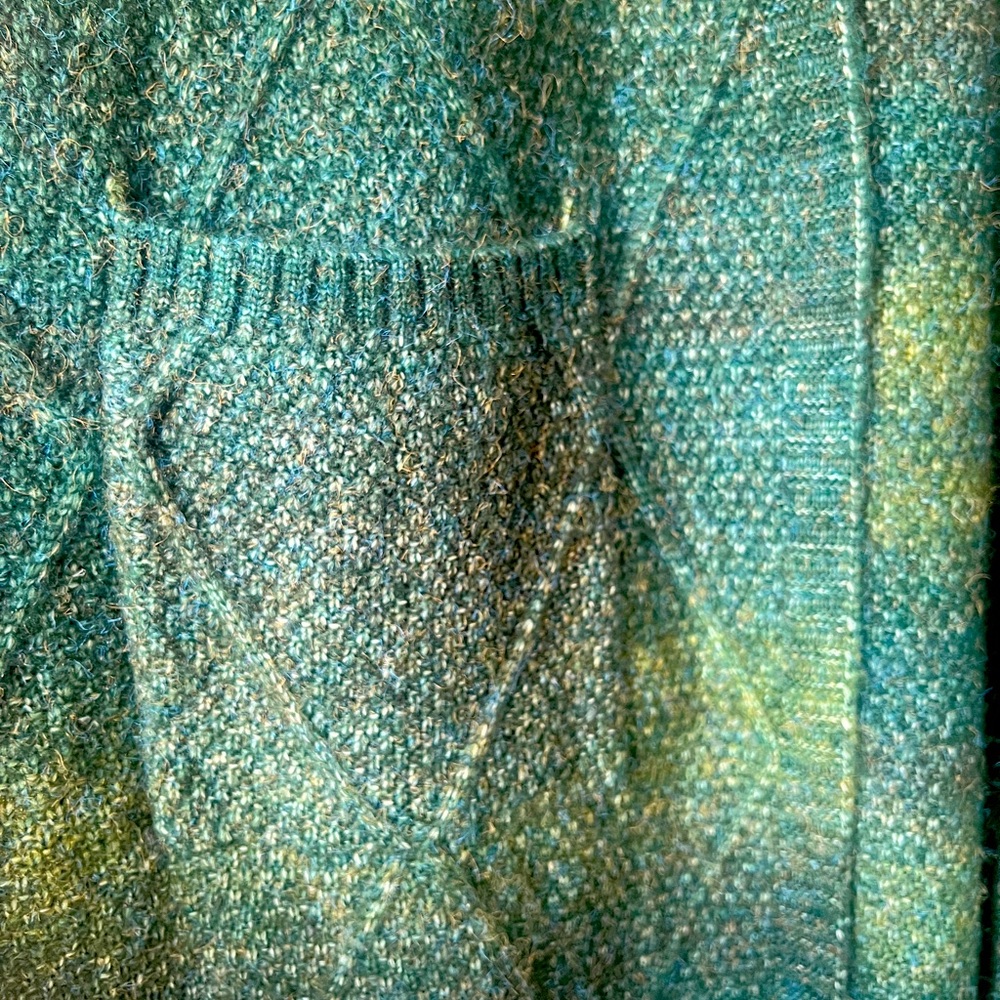 Talisman Green Ombre Long Cardigan Open Front Oversized One Size NWT - Picture 5 of 12